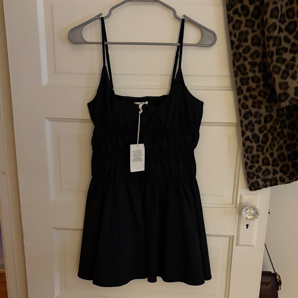 Tularosa Black Smocked Mini Dress NWT